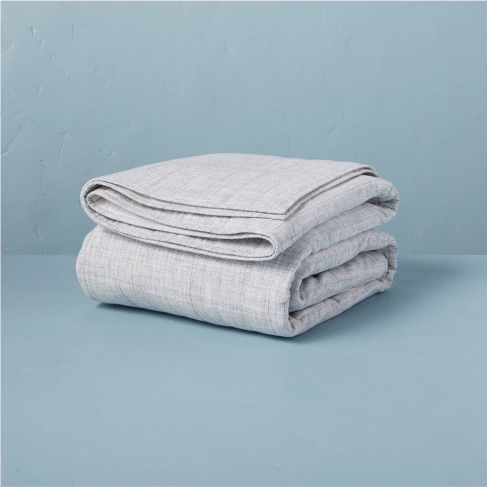 NWT King Channel Stitch Heathered Quilt Faded Blue - Hearth & Hand - Picture 4 of 6